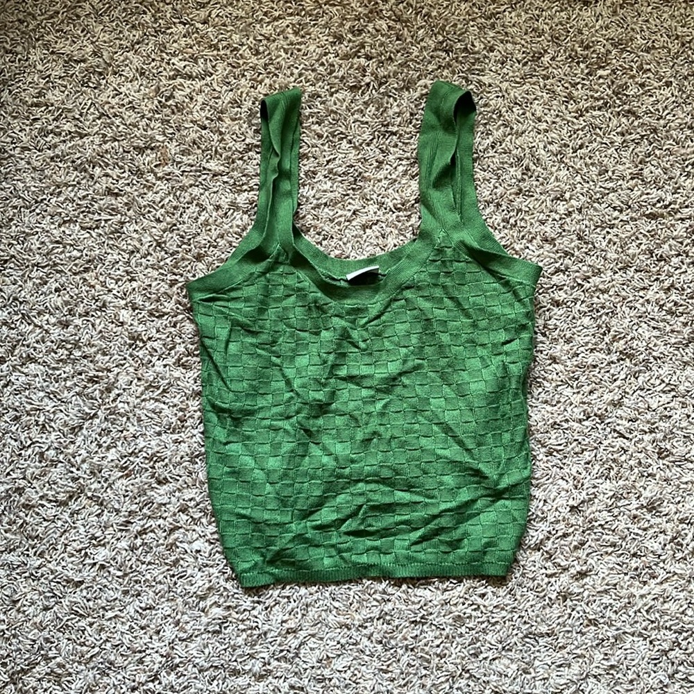 Abercrombie & Fitch Checkered Slip Scoopneck Tank